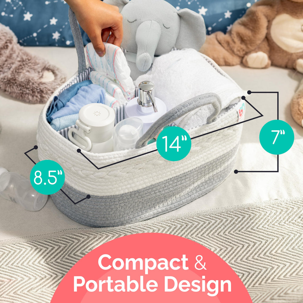 Babynma rope diaper caddy portable design moves between nursery and bedroom