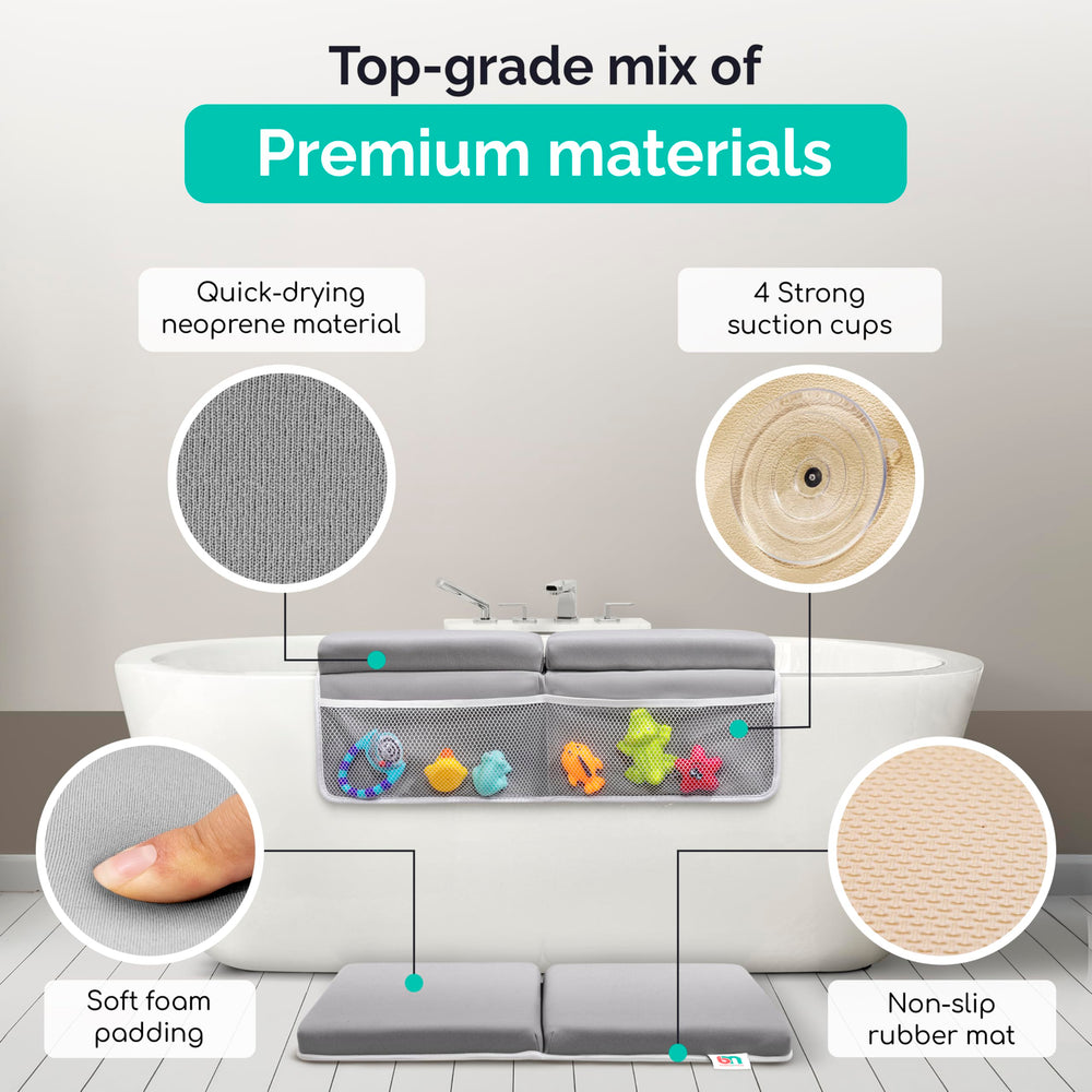 Babynma suction cups provide strong hold during lively bath sessions.