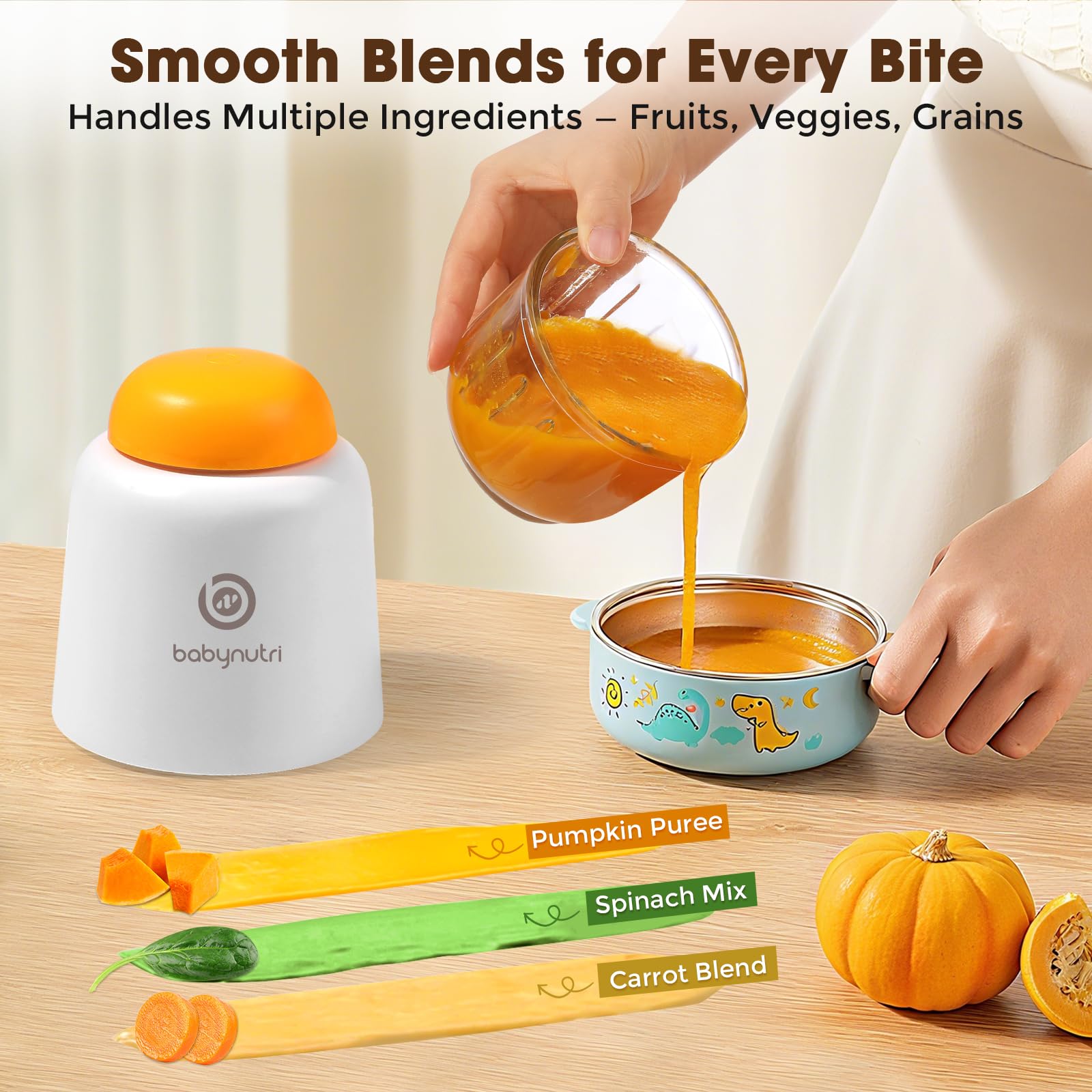 Babynutri safe BPA-free glass bowl preserves food quality.