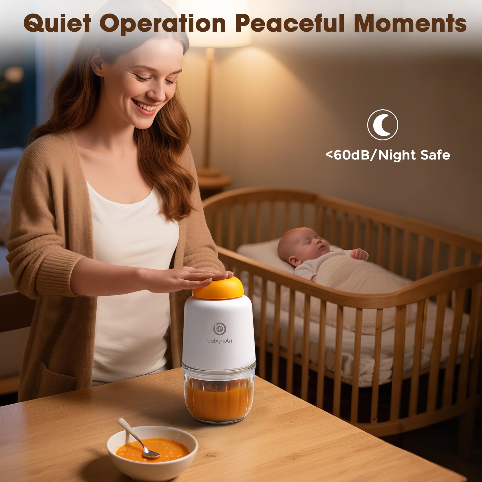 Babynutri simple one-touch operation makes quick baby meals.