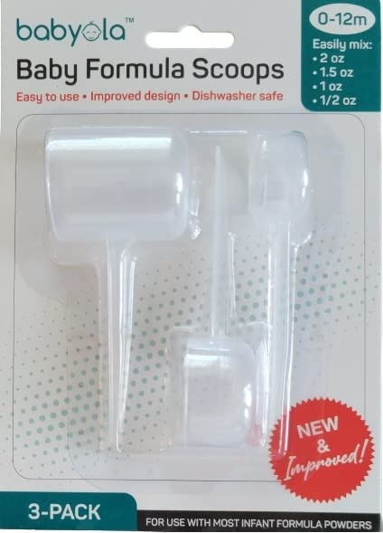 Babyola 3-piece formula scoop set for precise newborn portions