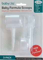 Babyola 3-piece formula scoop set for precise newborn portions