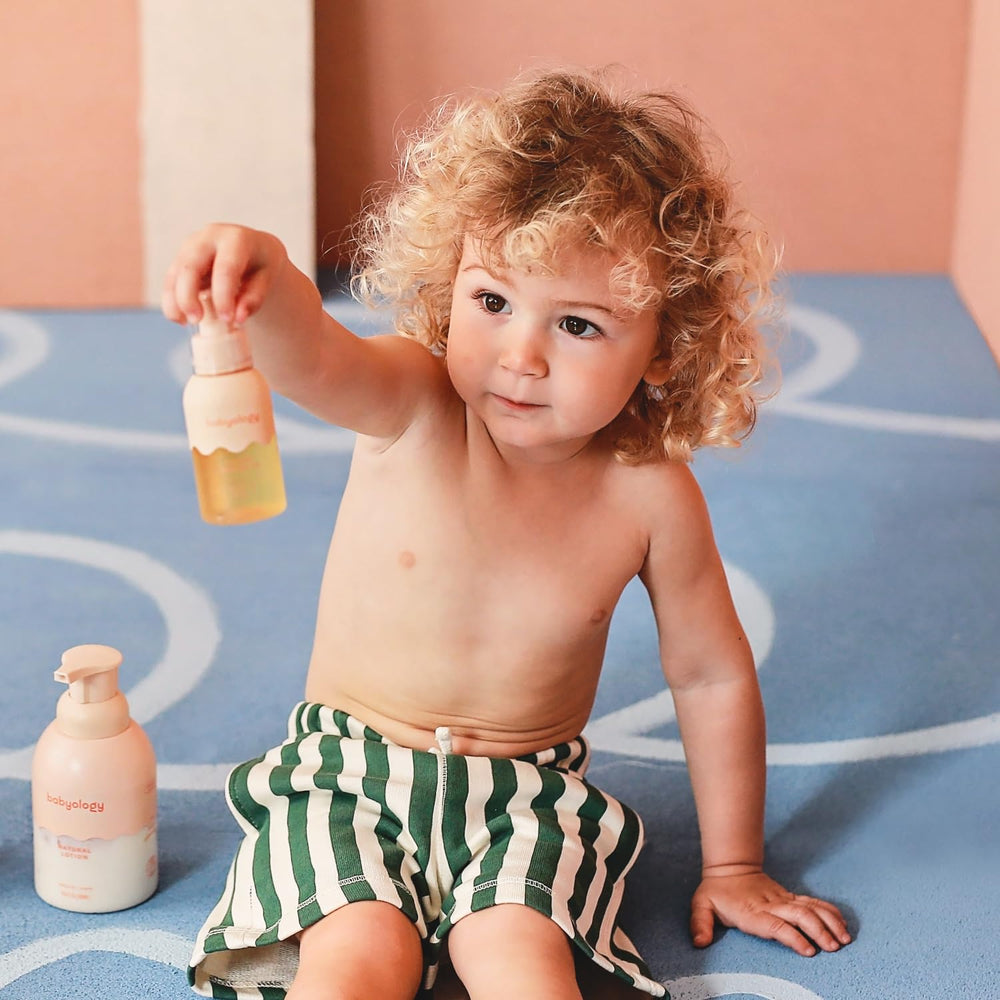 Babyology durable baby oil bottle ready for on-the-go care.