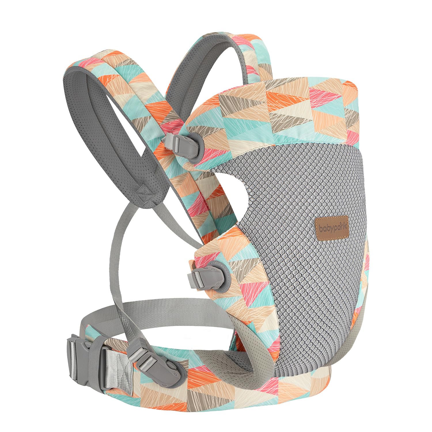 Babypark 3in1 carrier worn by parent showing newborn compatibility for close bonding
