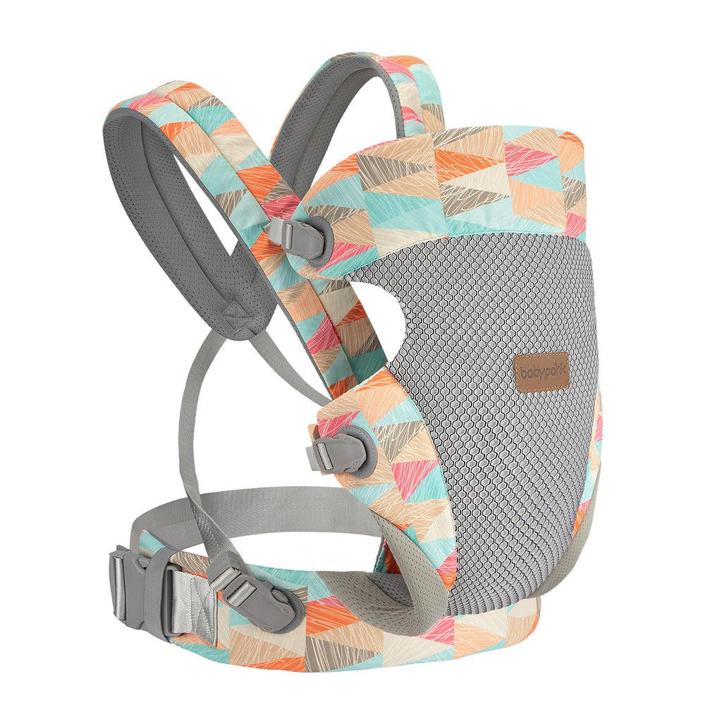 Babypark 3in1 carrier worn by parent showing newborn compatibility for close bonding
