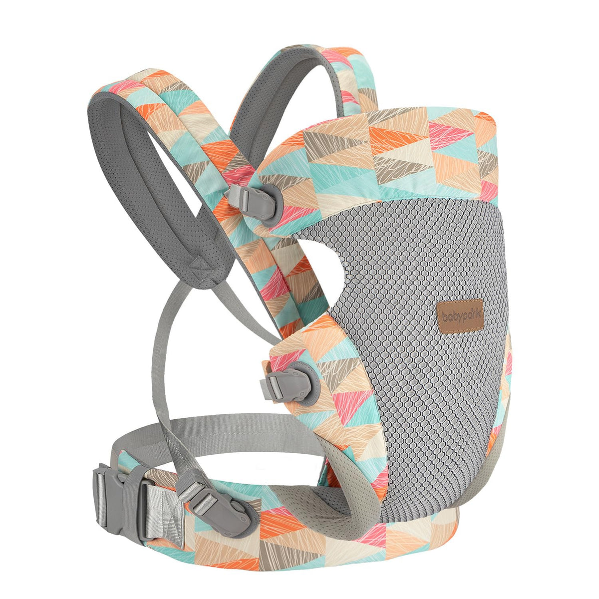 Babypark 3in1 carrier worn by parent showing newborn compatibility for close bonding