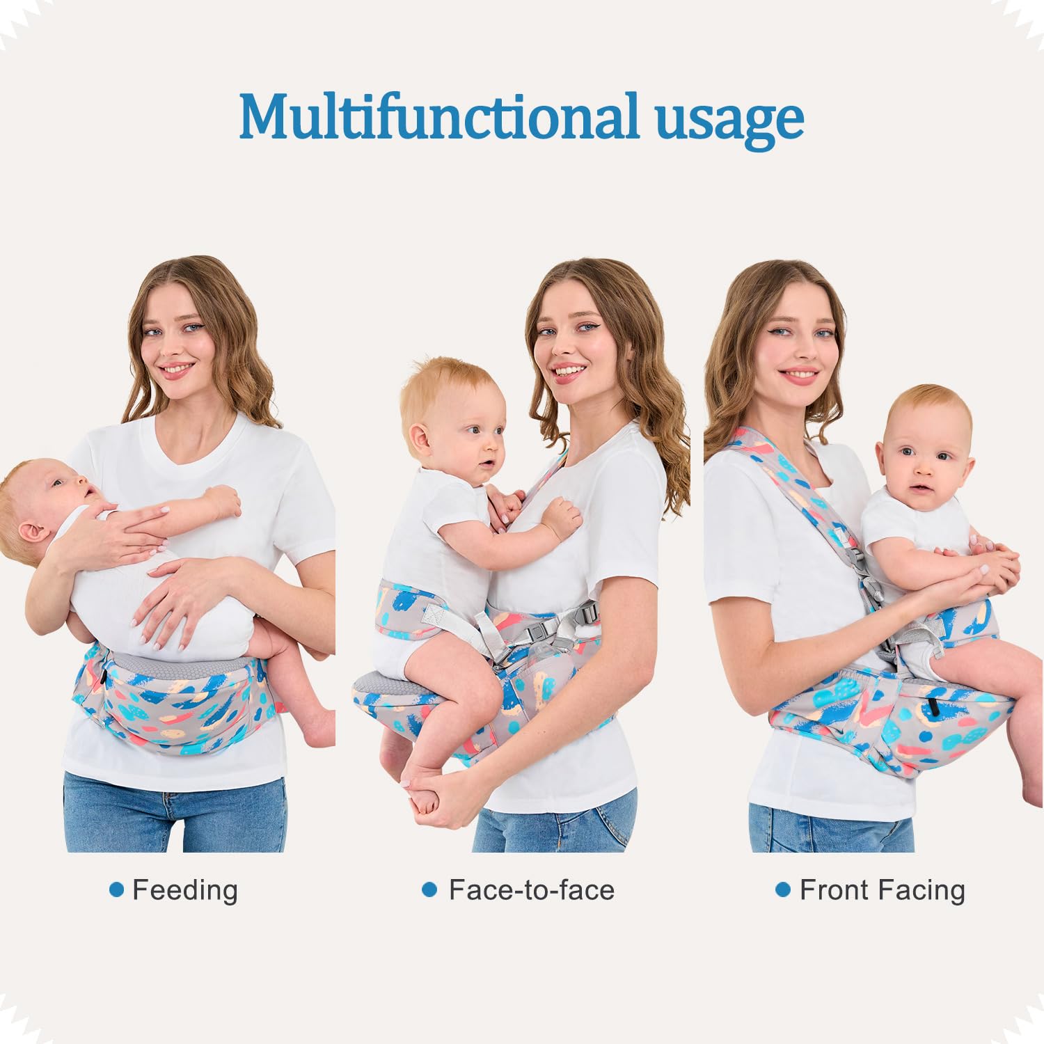 Babypark Baby Hip Seat Carrier storage-pocket demonstrates on-the-go storage for essentials.