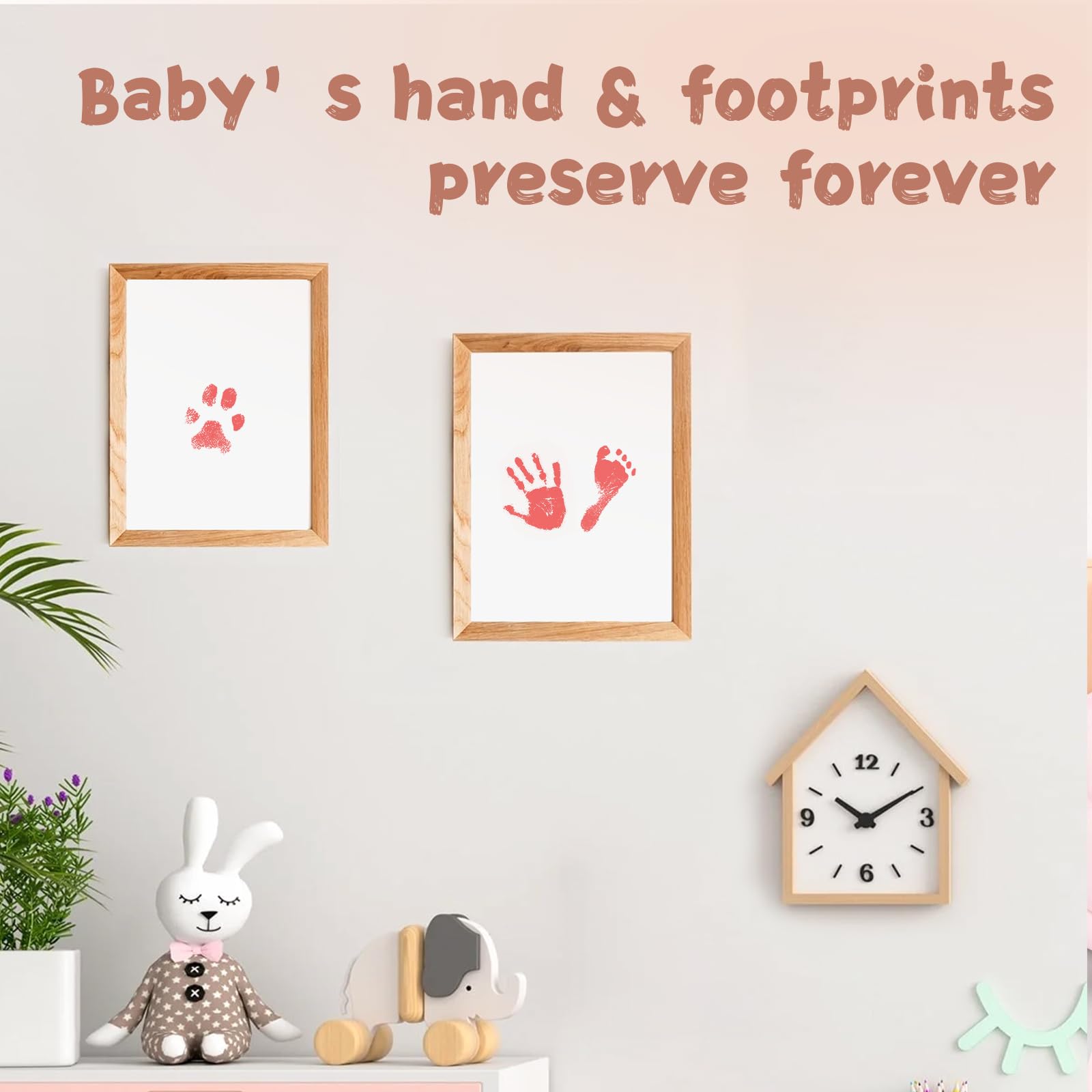 BabyQunt clean-touch ink pads prepared for multiple prints