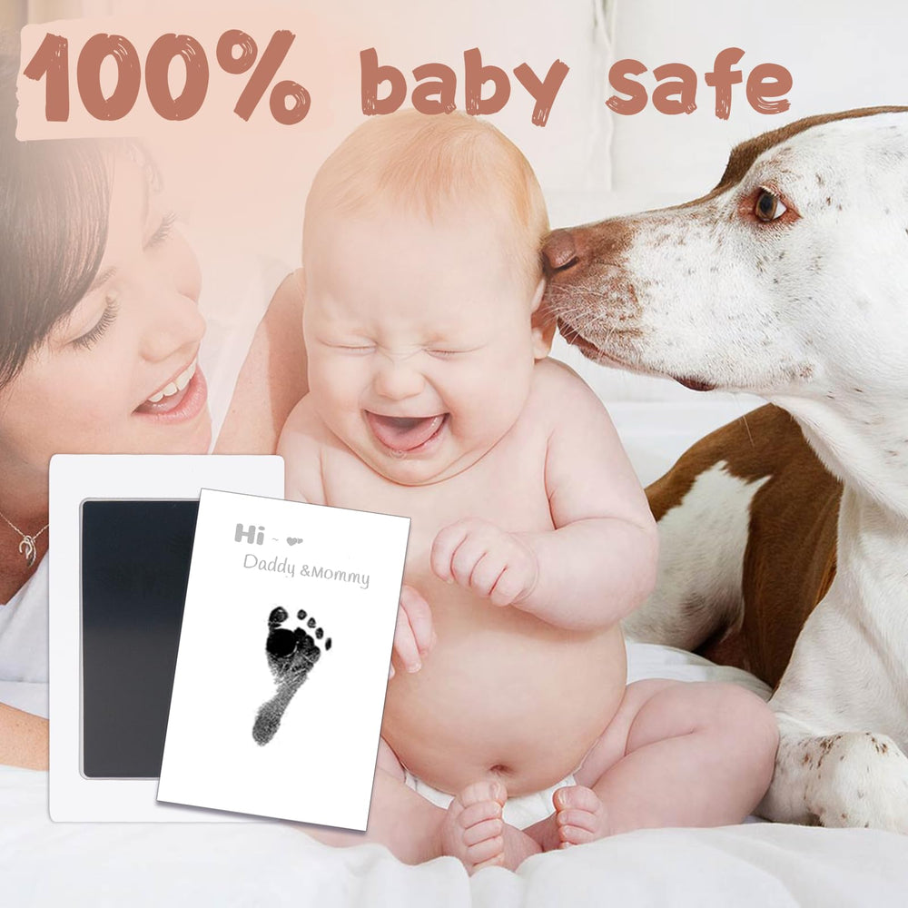 BabyQunt clean-touch ink pads close-up demonstrates no ink on baby's skin.