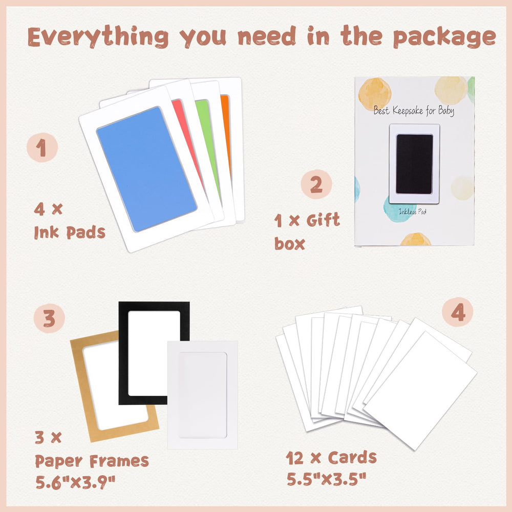 BabyQunt four-clean-touch-ink-pads layout for multiple prints