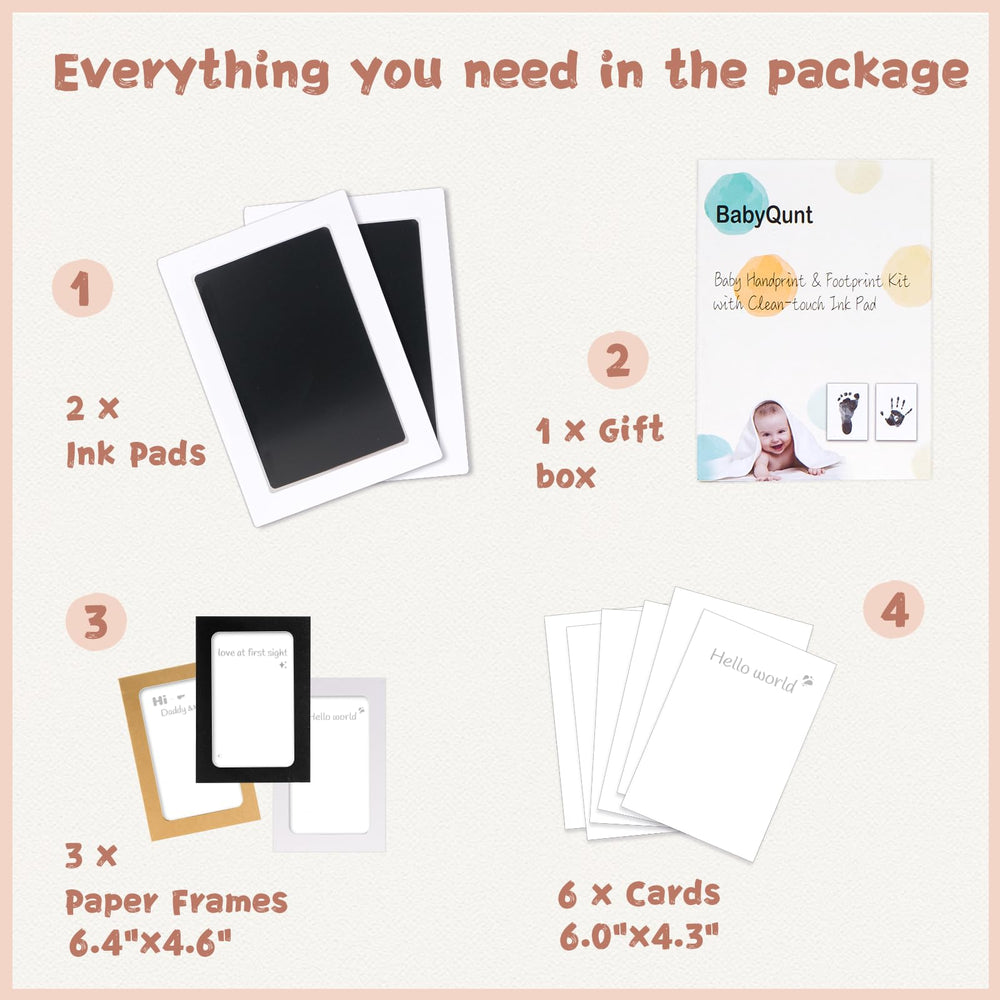BabyQunt imprint cards arranged for memory-keeping and display.