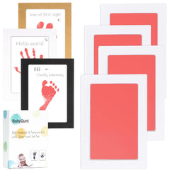 BabyQunt inkless kit box open showing contents for easy keepsake printing