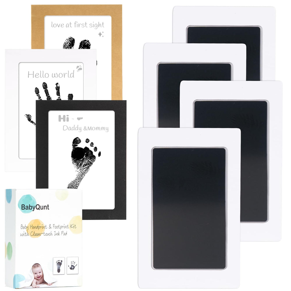 BabyQunt inkless kit front view shows zero-mess imprinting for newborn hands