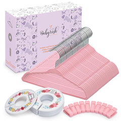Babyrish velvet baby hangers pink pack 30 keep baby clothes organized