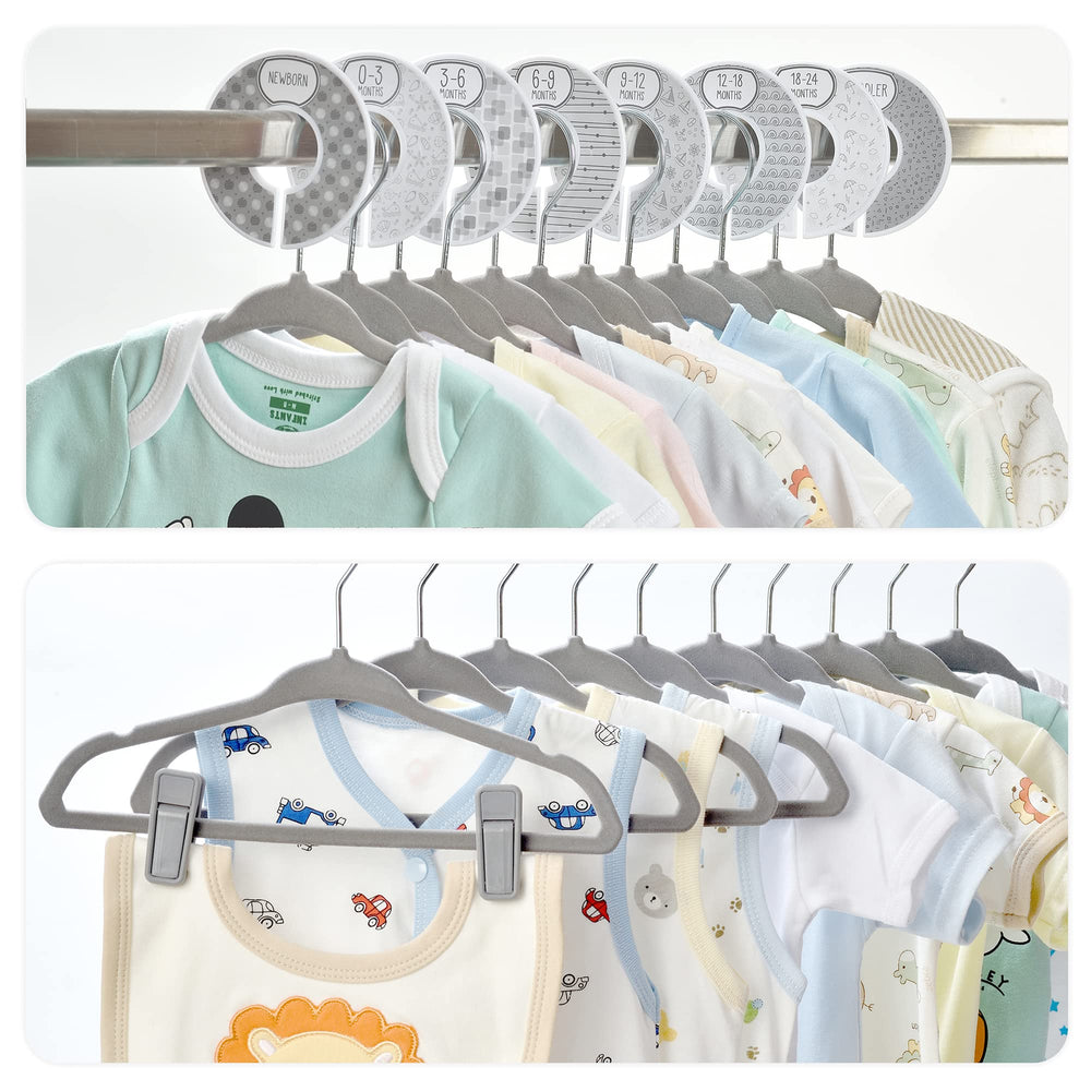 Babyrish velvet baby hangers close-up showing non-slip surface