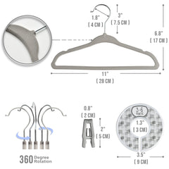 Babyrish velvet hangers with clips securing small garments