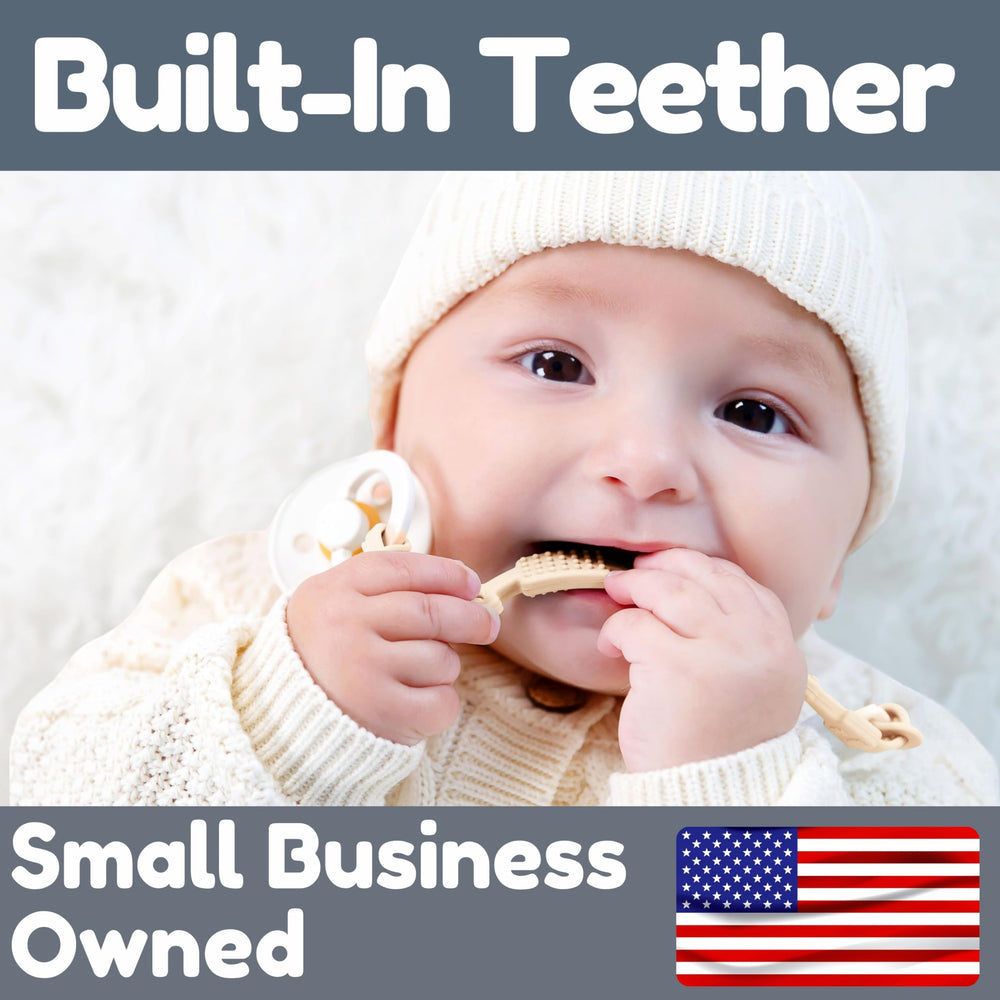 Baby's Aid one-piece pacifier clip design for simple use