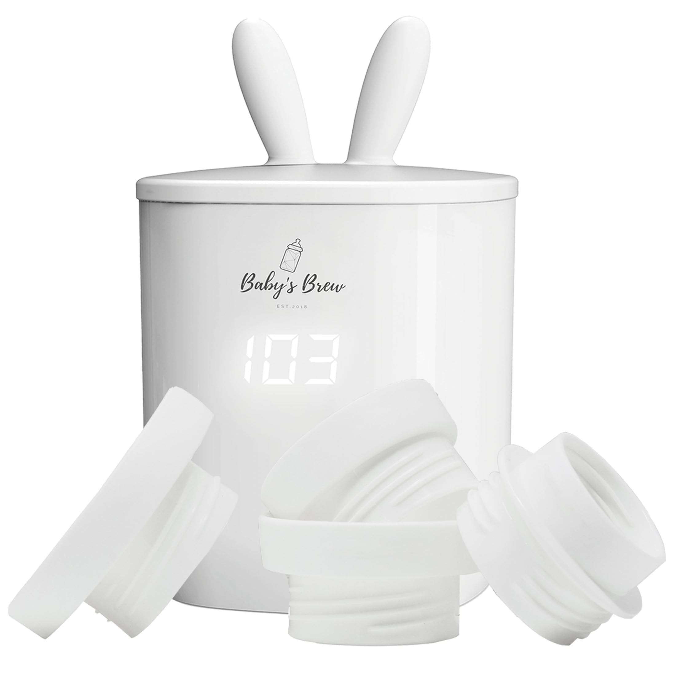 Baby's Brew 3.0 adapters 4-pack enabling compatibility with multiple bottle brands.