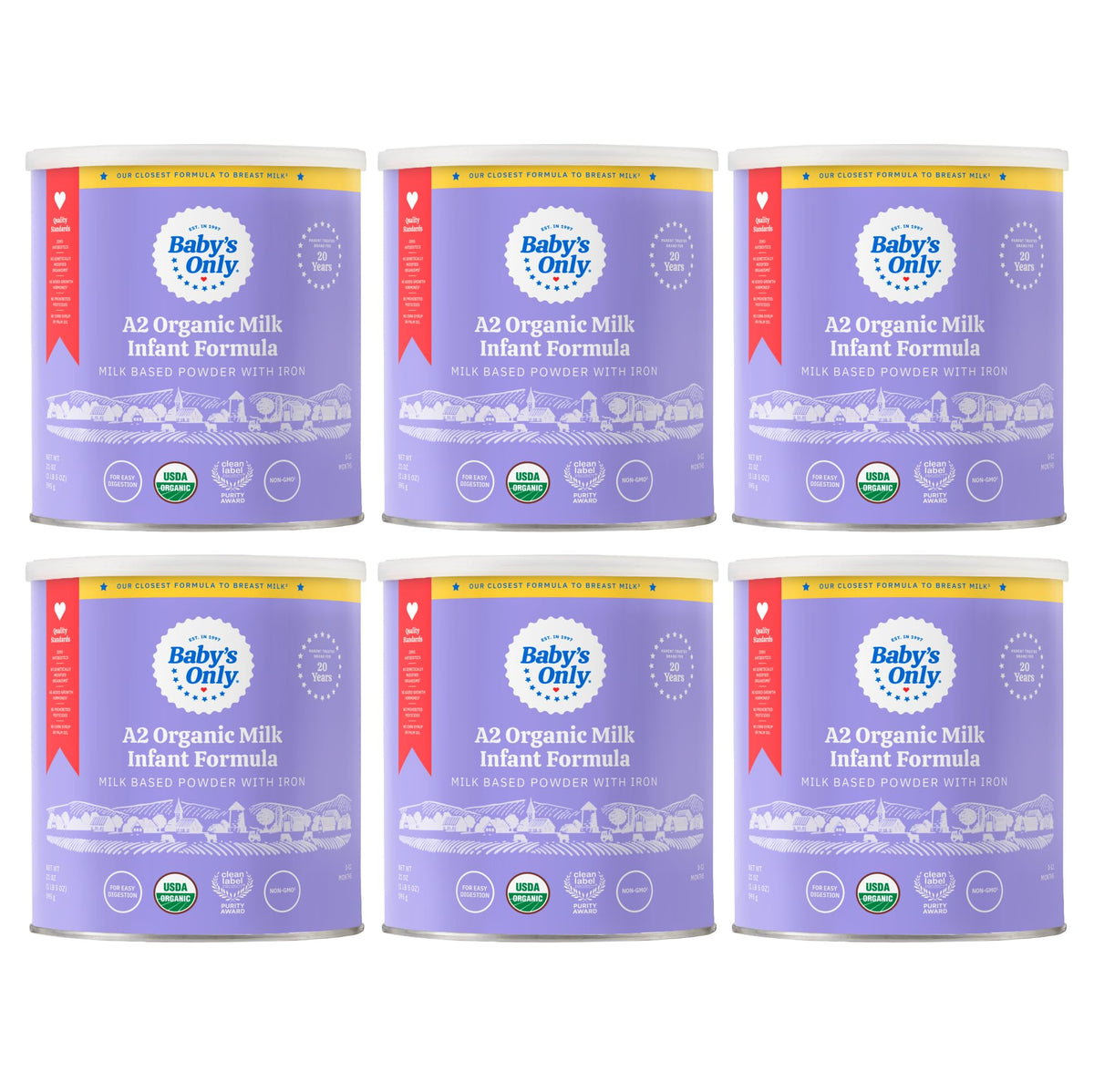 Baby's Only A2 Organic Milk Infant Formula canister for organized storage and quick prep.