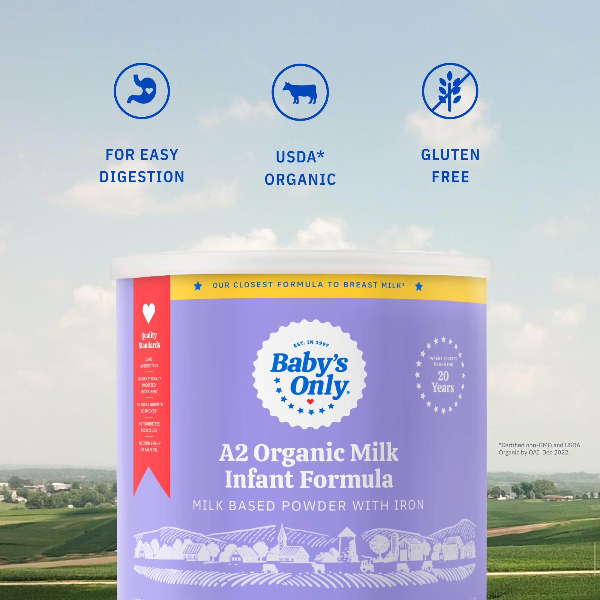 Cows from which Baby's Only A2 Organic Milk Infant Formula derives A2 milk.