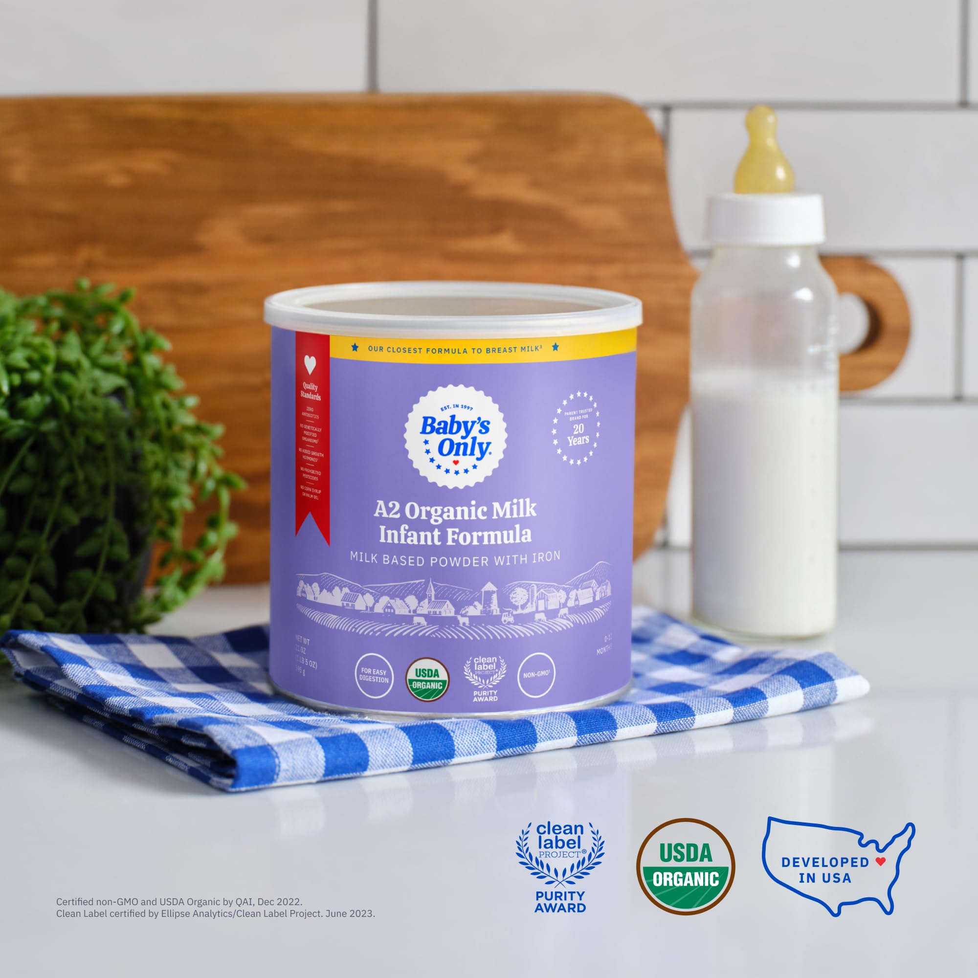 Illustration of the proprietary fats blend in Baby's Only A2 Organic Milk Infant Formula.