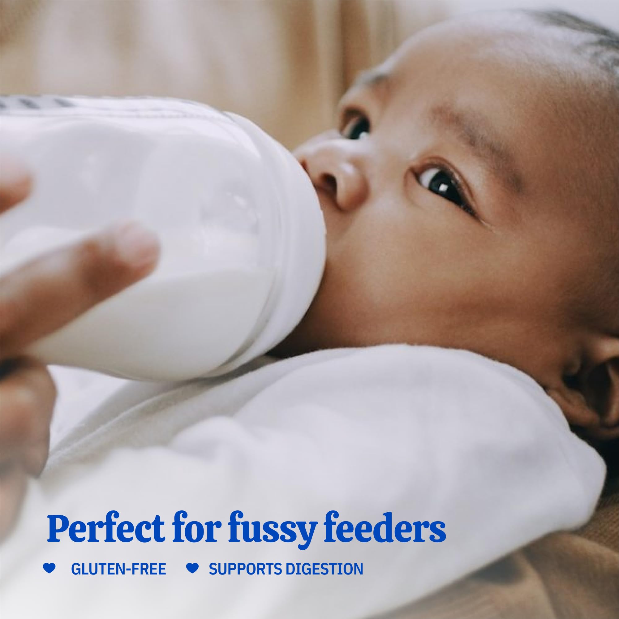 Packaging close-up showing clean, small-batch production quality for Baby's Only A2 Organic Milk.