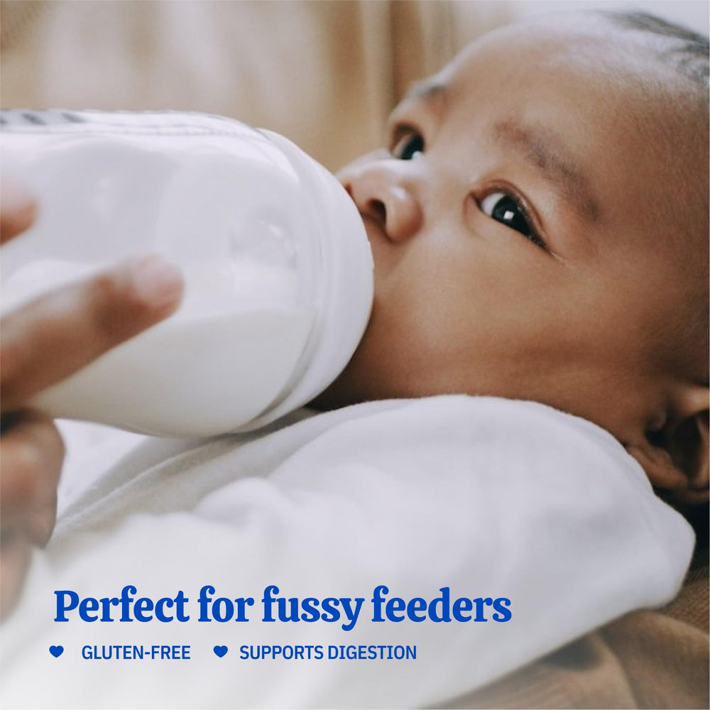 Packaging close-up showing clean, small-batch production quality for Baby's Only A2 Organic Milk.