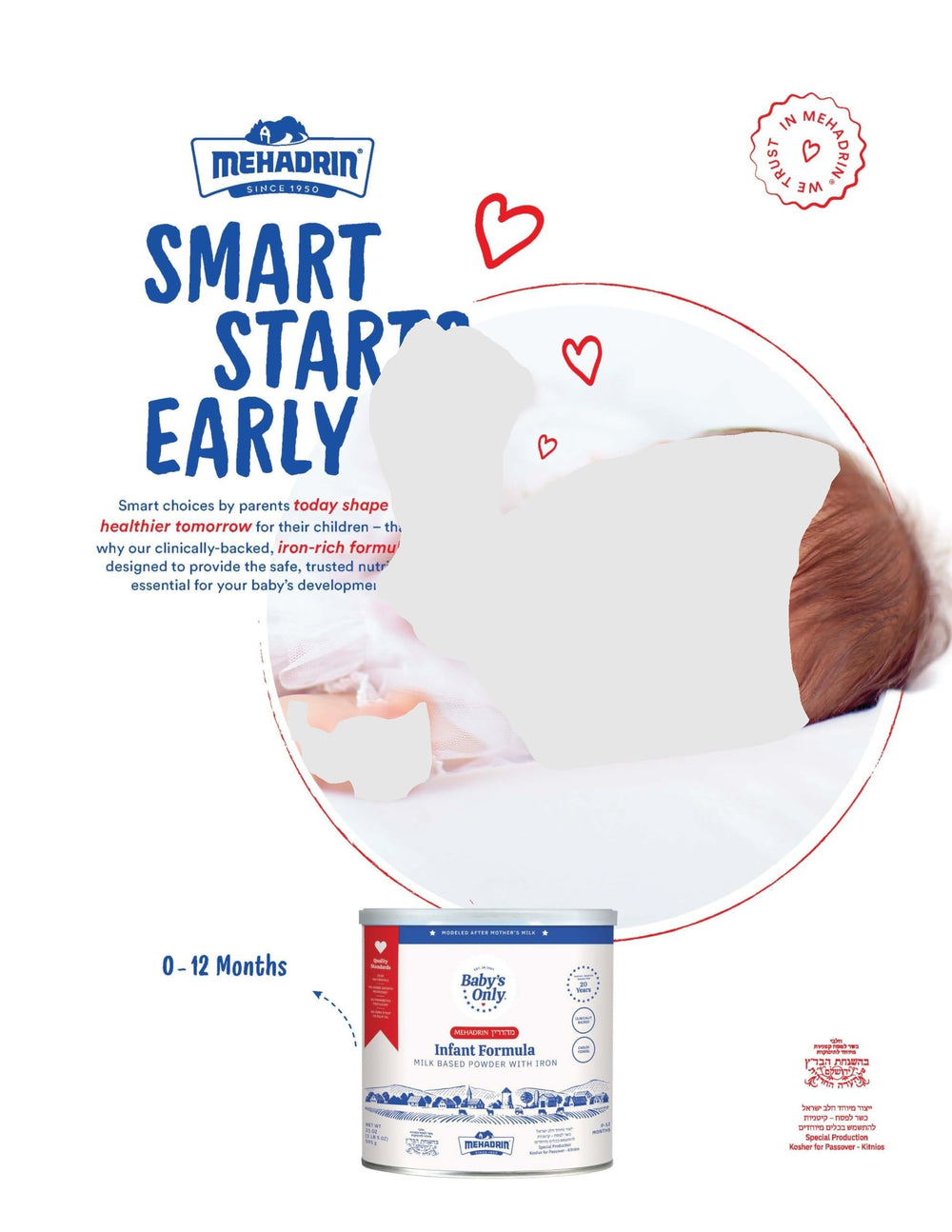 Baby's Only Complete Nutrition measured scoop demonstrates precise dosing for infant feeding.