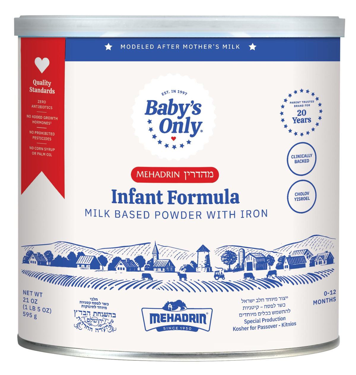 Baby's Only Organic Complete Nutrition formula bottle ready for feeding, balanced infant nutrition.