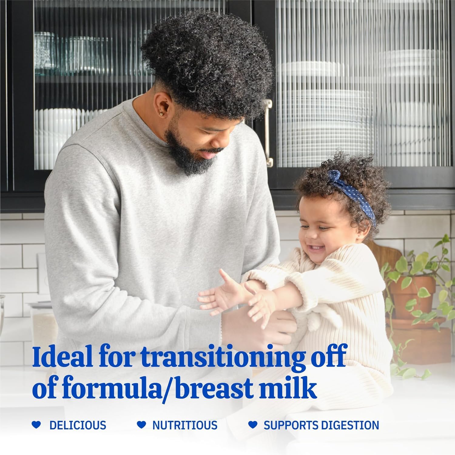Baby's Only Organic dairy toddler drink mixed-serve shows ready-to-feed prepared bottle.