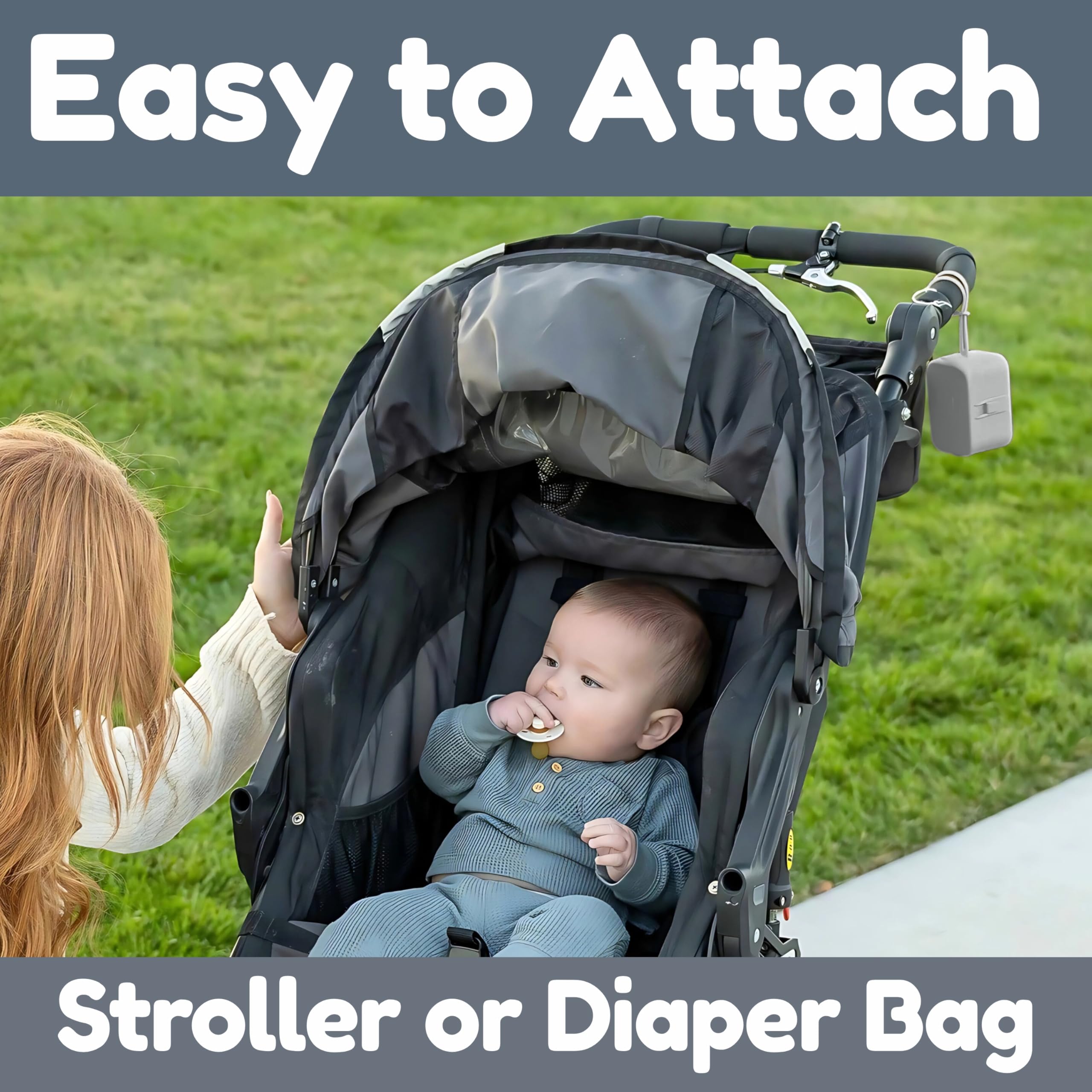 Baby's Aid 2 pacifier capacity keeps spares organized and ready.