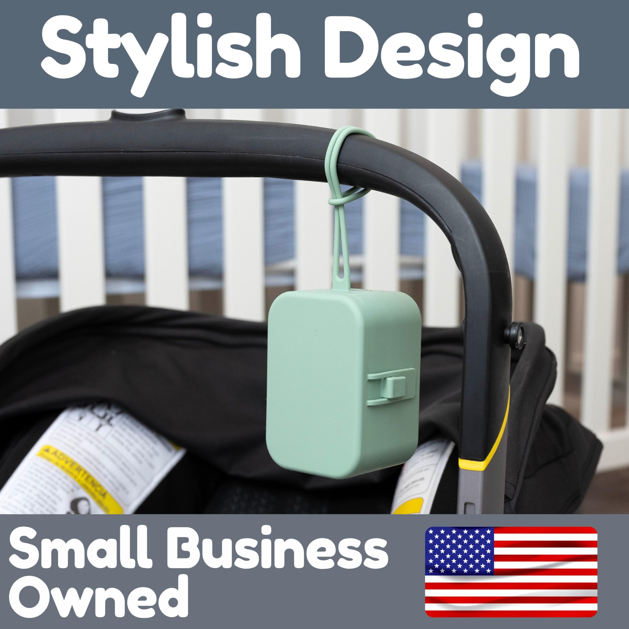 Baby's Aid pacifier case lid with lock ensures pacifiers stay in place during transport