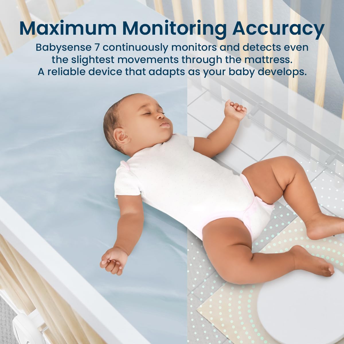 Babysense 7 no-wifi monitor setup illustrating private, offline operation.