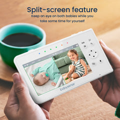 Babysense split-screen view shows two angles at once