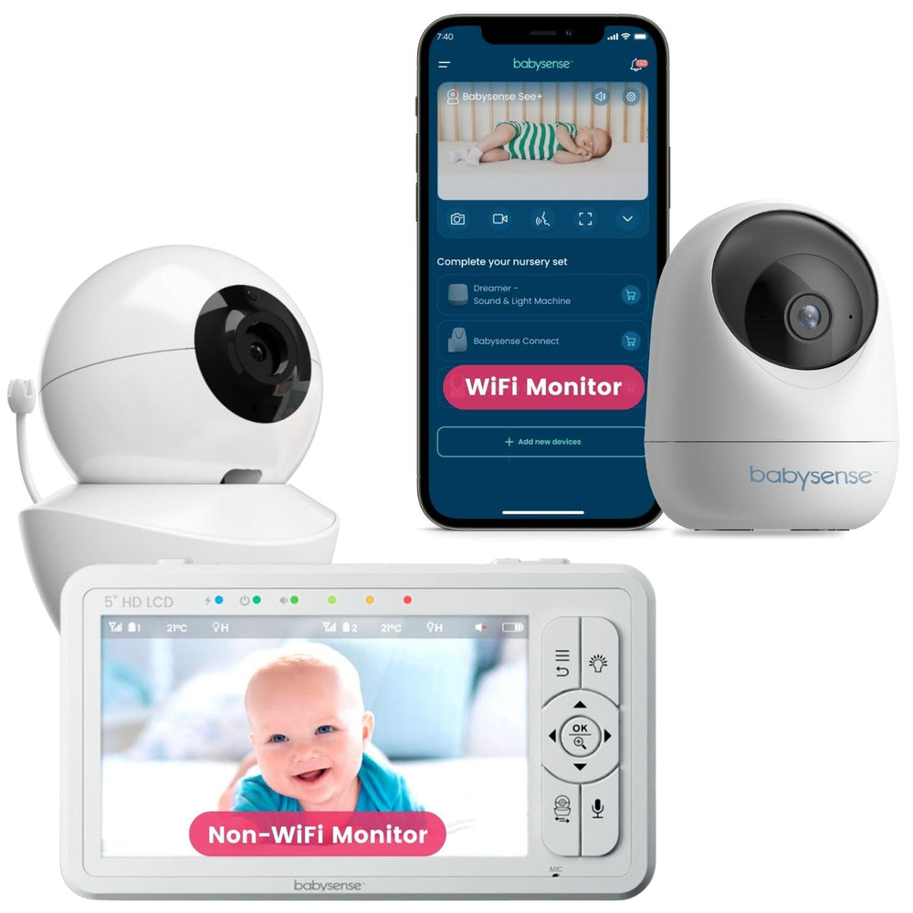 Babysense HDS2 5-inch non-WiFi monitor for quick in-home checks.