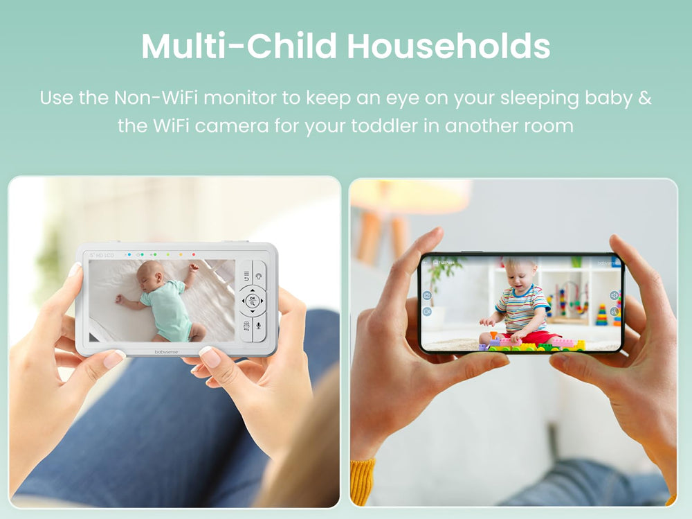 Babysense local monitor with ambient night lights for soothing checks.