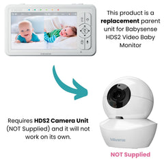 Babysense HDS2 parent unit reset button for fast troubleshooting and resets.