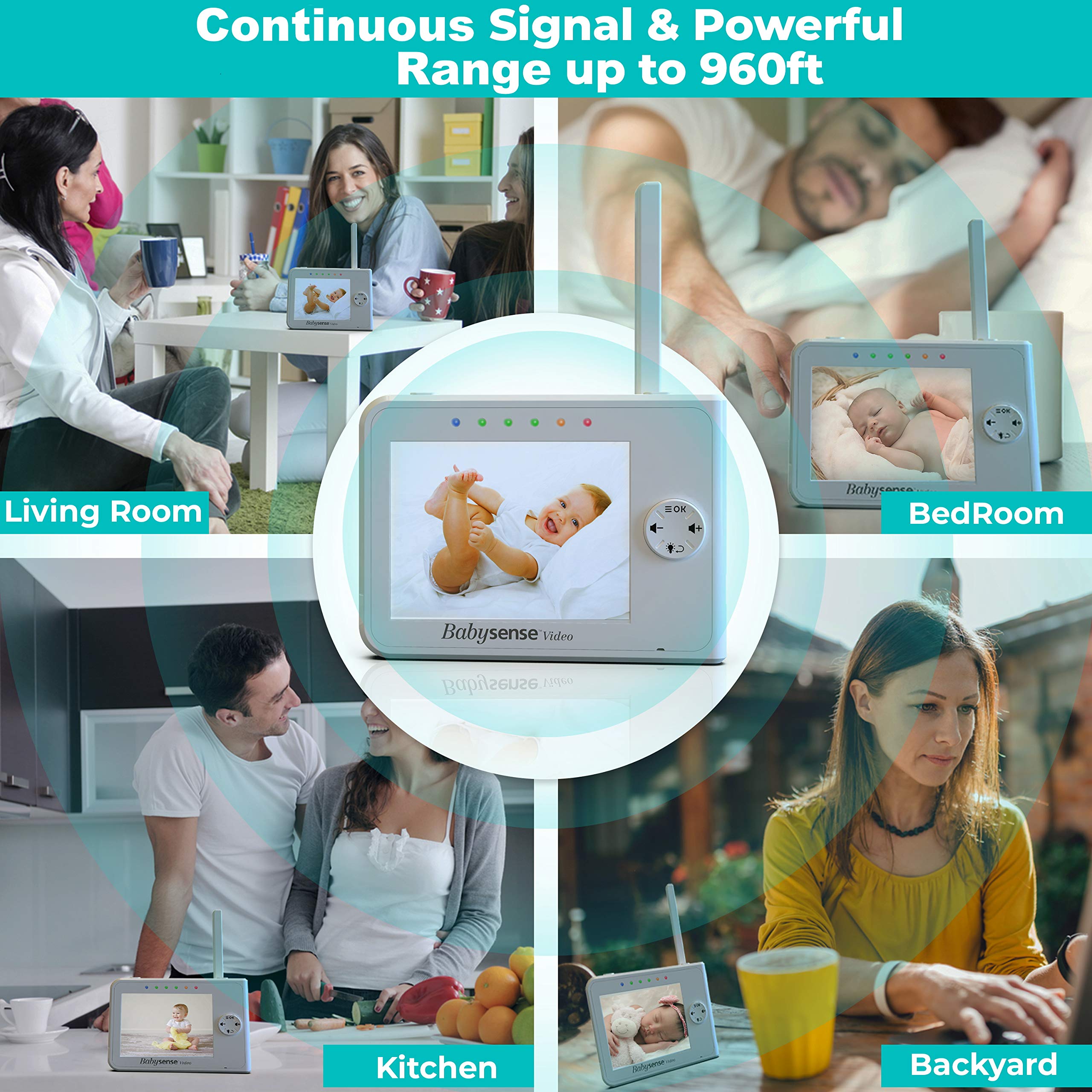 Babysense night vision capture illustrating clear dark-room visibility.