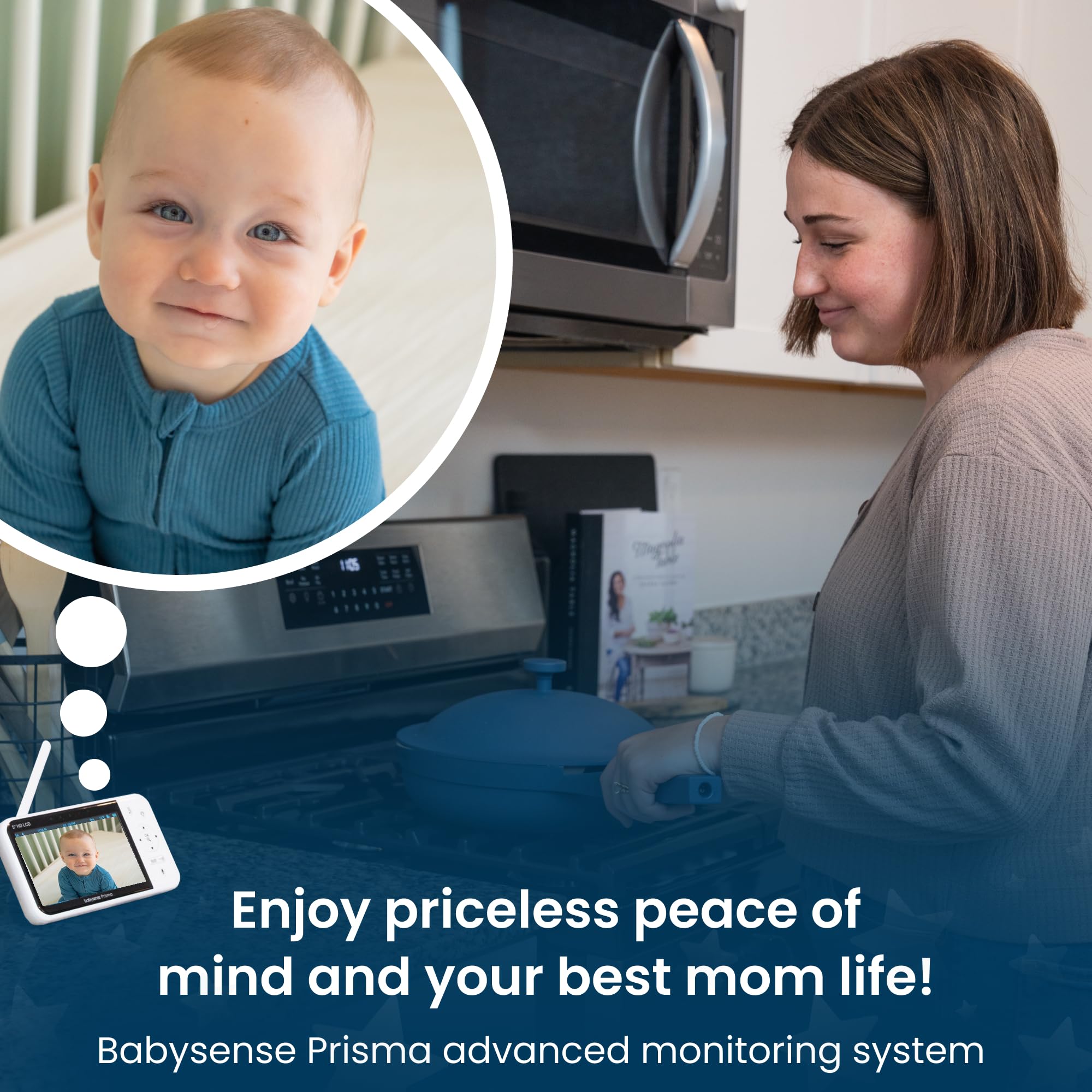 Babysense Prisma camera-angle image demonstrates clear monitoring with reliable video.