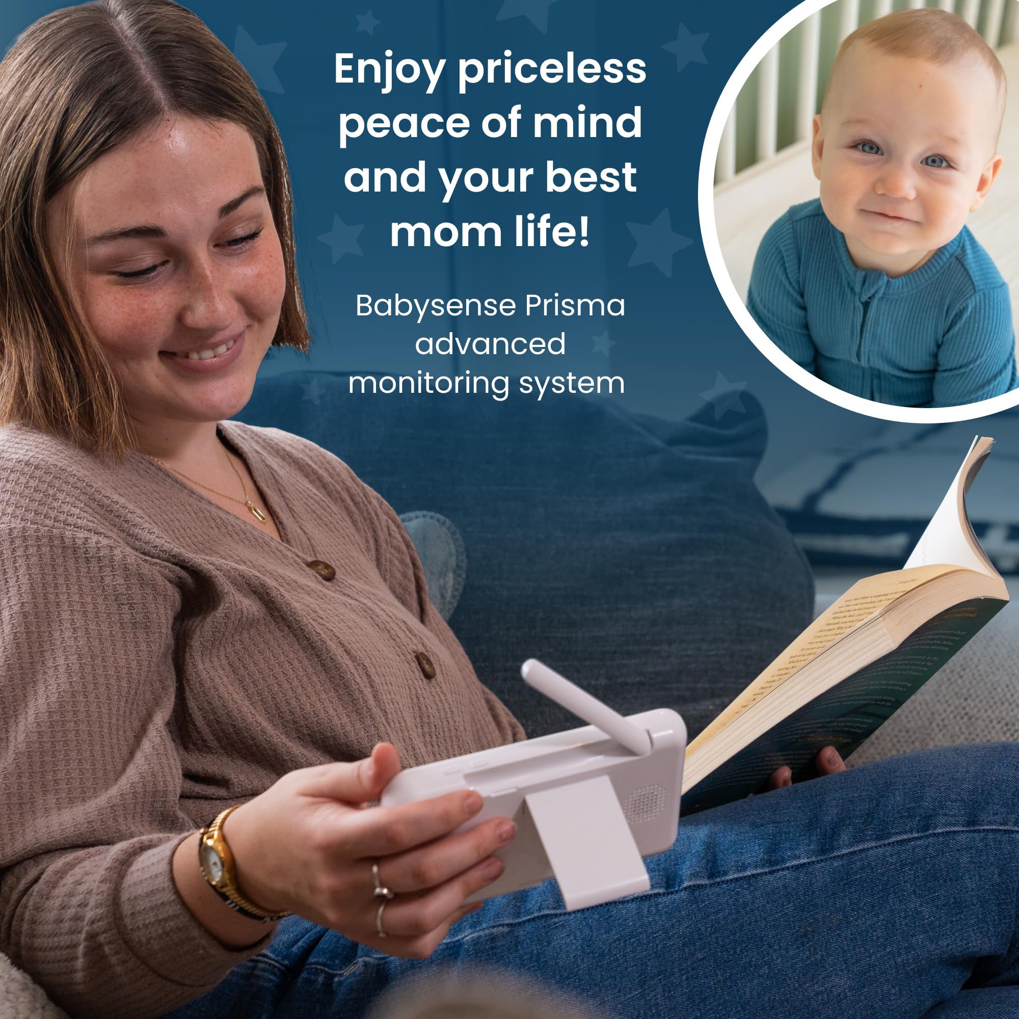 Babysense Prisma night light with six colors creates a soothing ambiance for bedtime.