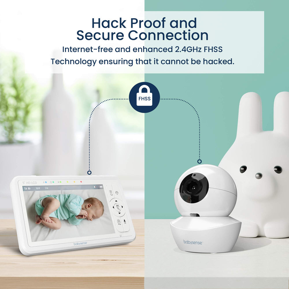 Babysense remote pan-tilt and 4x zoom for flexible viewing from the display unit.