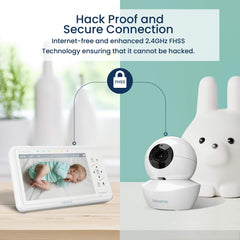 Babysense remote pan-tilt and 4x zoom for flexible viewing from the display unit.