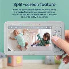 Babysense dual cameras with night light enable secure, unobtrusive monitoring.