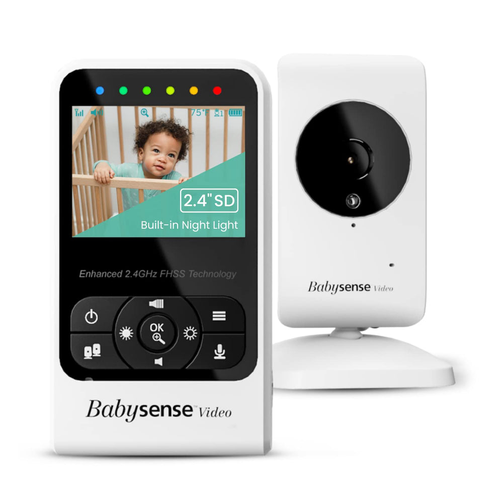 Babysense V24R camera-display provides secure, crystal-clear monitoring at a glance.