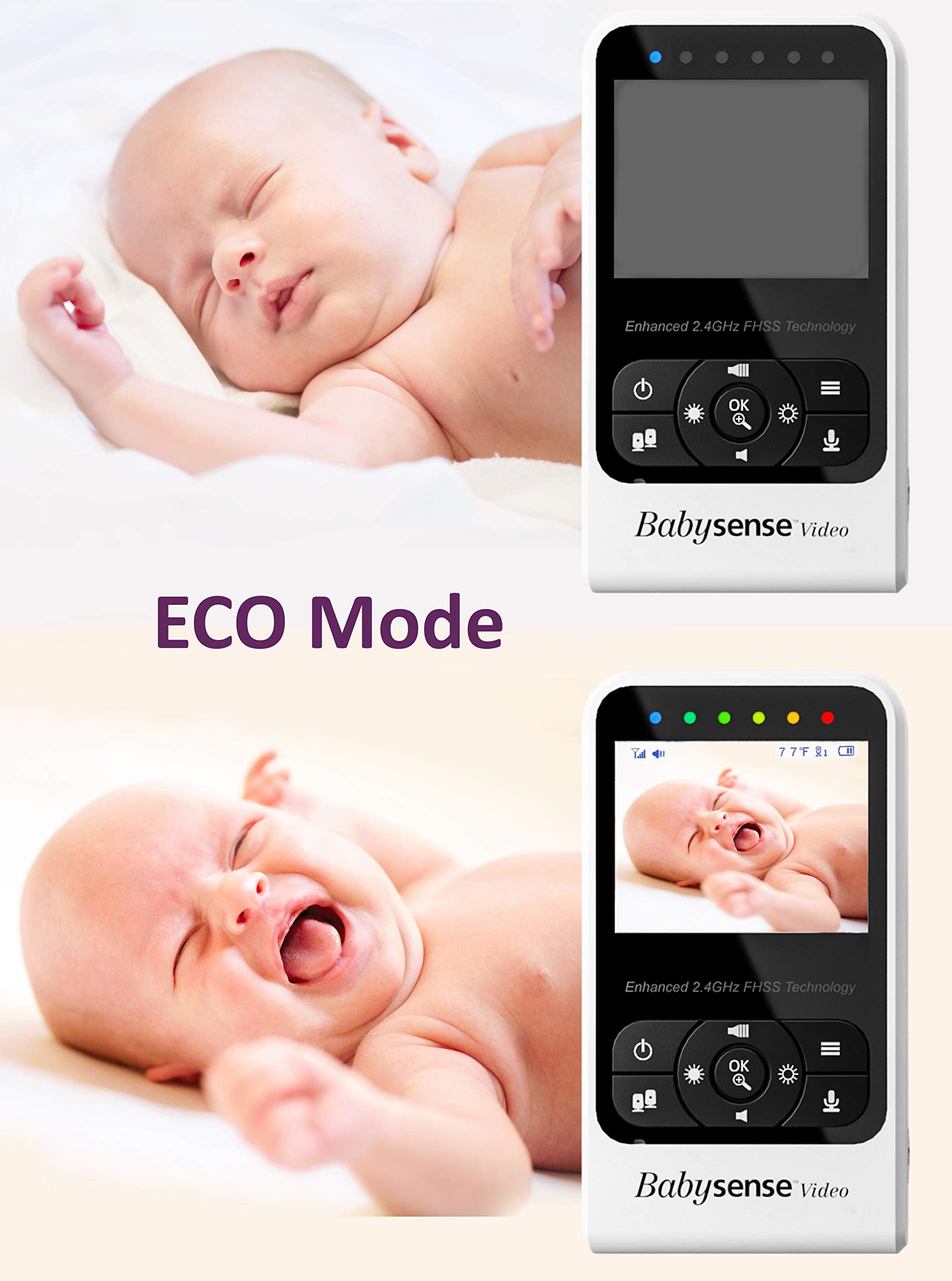 Babysense V24R table-wall-mount-ready design fits any nursery layout.