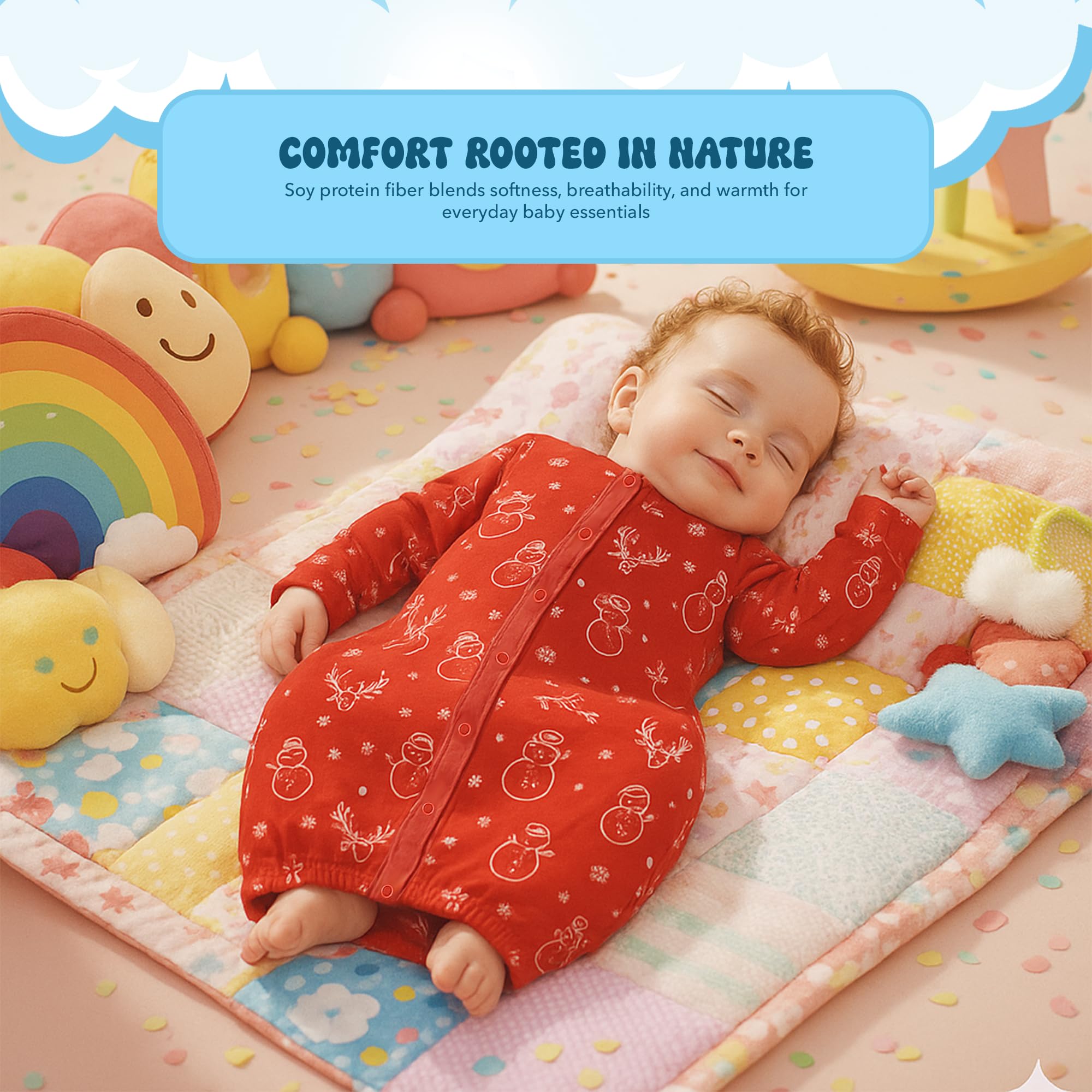 Babysoy machine-wash cold and tumble-dry low for easy care