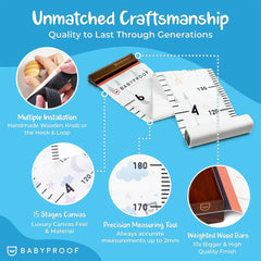 BabyProof Growth Chart height ruler shows precise measurements as kids grow