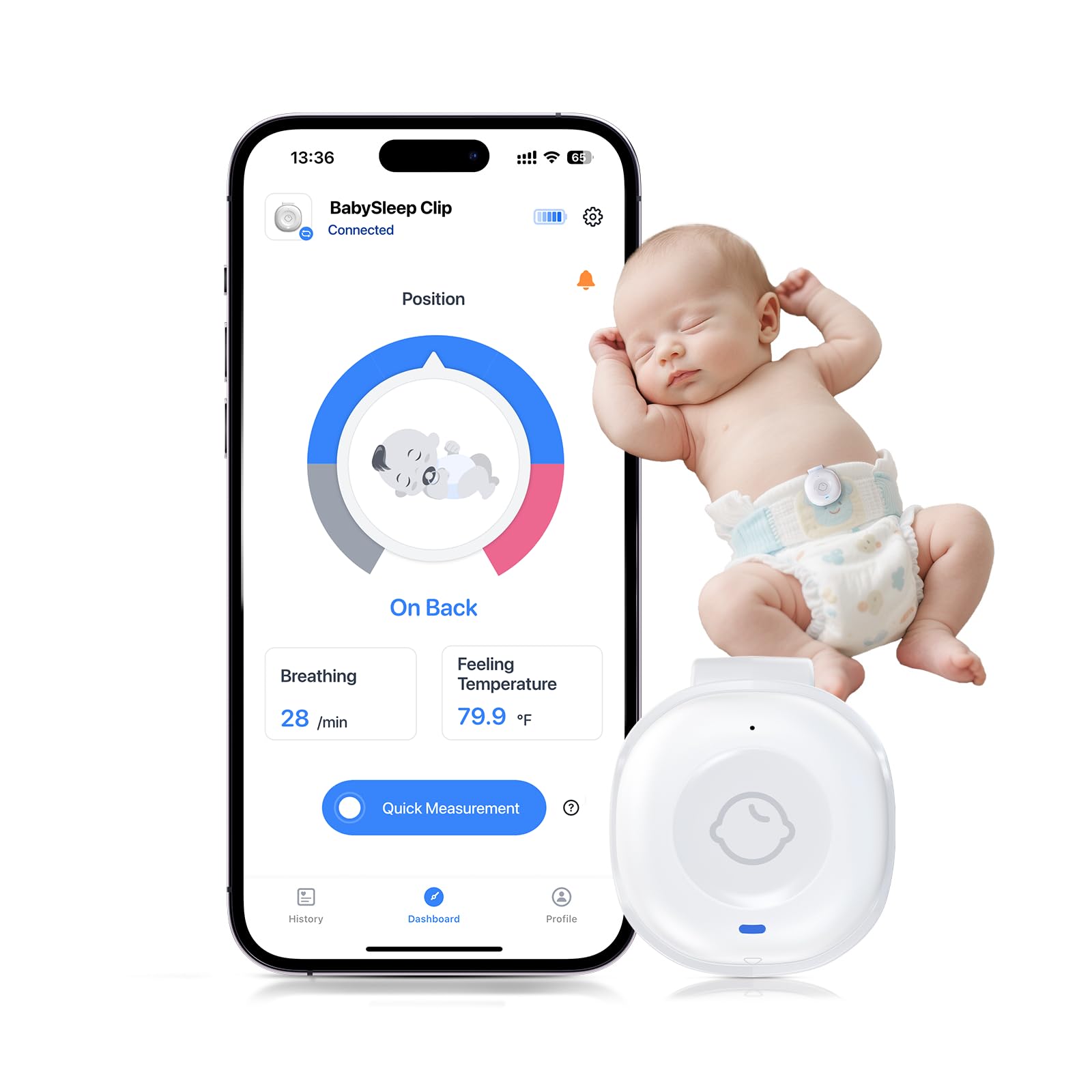 Babytone smart baby monitor breathing live view signals real-time breathing insights for parents