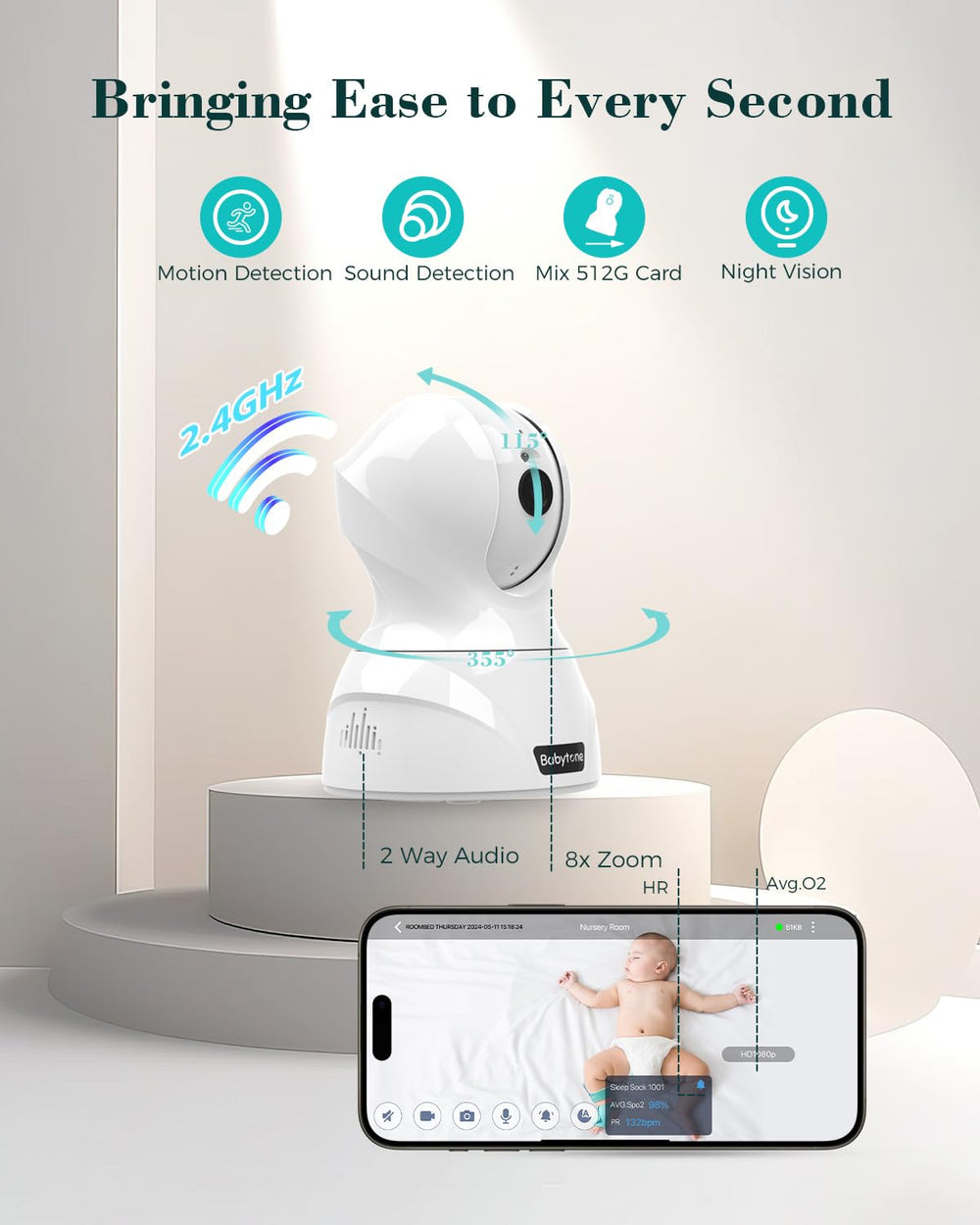 Babytone two-way audio lets you talk to baby from afar.