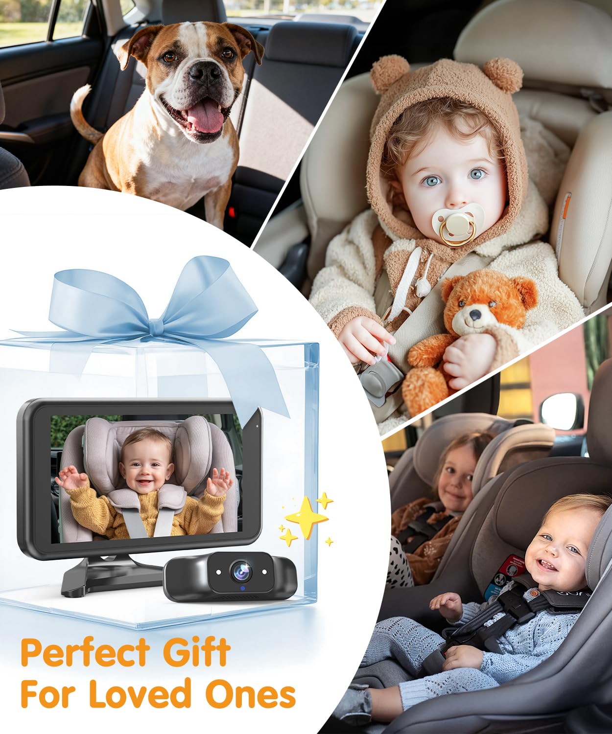 Babyvue BC1 car camera mounted behind the seat for safer drives.